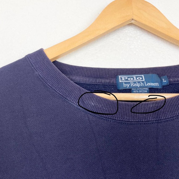 Vintage Polo by Ralph Lauren Blue Crewneck Pullover Sweater Size L - Picture 4 of 8